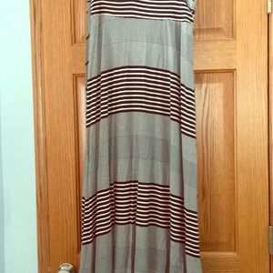 Black & White Stripe Maxi Skirt L